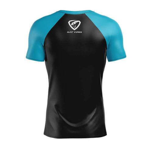 Law School MMA Black w/ Blue Sleeves Rash Guard